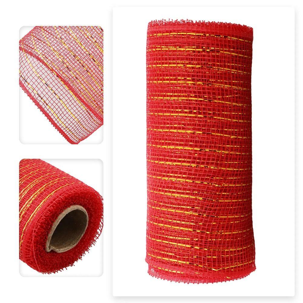 DIY Craft Christmas Decoration Mesh Ribbon Shiny Christmas Flower Wreath Mesh  Christmas Decor