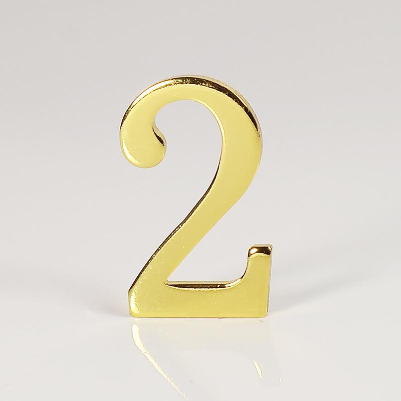 D-Shaped Imitation Gold Metal Address Number Plate