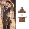 TTETNLY Men's Outdoor Apron, Chef/Craftsman Work Apron, Thick Cotton Canvas, Perfect for Camping, DIY, Cafes, Bonfires, BBQs, and Outdoor Work (2502 Y