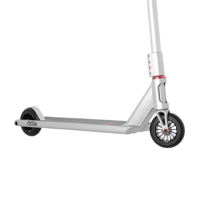 Trottinette freestyle complète - AZTEK - Siren - Argent - Deck aluminium aéronautique - Maniabilité optimale