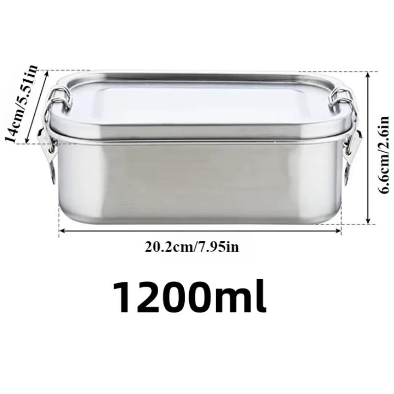 Stal nierdzewna Pudełko na lunch dla dzieci i dorosłych, Przenośne szczelne pudełko bento, Pojemnik na jedzenie podróżne do przygotowywania posiłków, Można myć w zmywarce