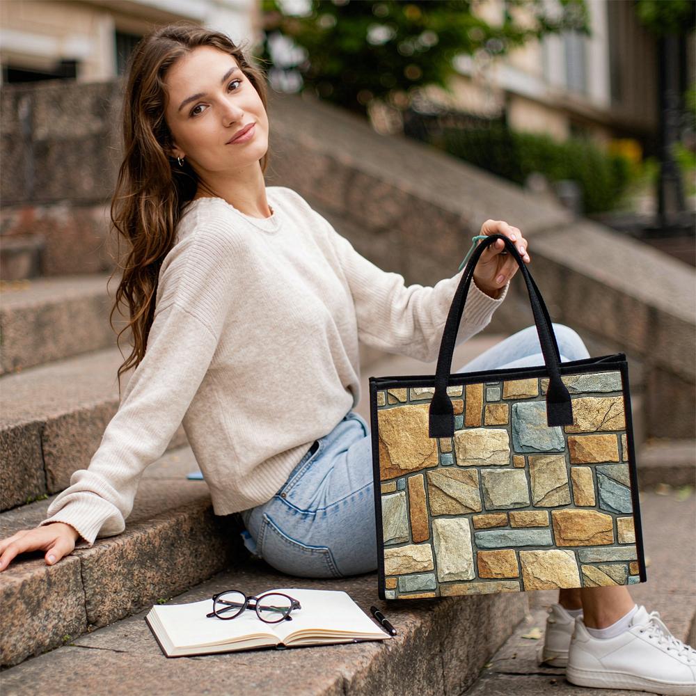 Vintage Stone Pattern Tote Bag