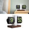 Flip Desk Clock, Digital Flip Clock for Living Room, Single-Sided, Large, Easy-to-Read Numbers, Automatic Flip, 12-Hour Display, Wooden Base, Smooth S