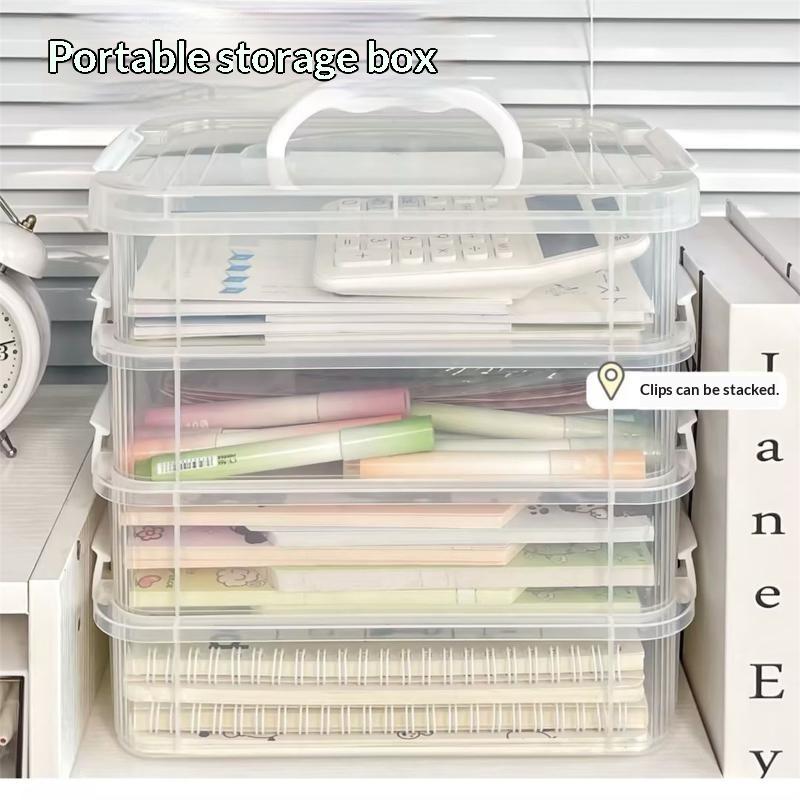 4-Schichtige Transparente Kunststoff-Aufbewahrungsbox Abdeckung Unterteilte Schubladen-Aufbewahrungsbox Baustein-Aufbewahrungsbox Tragbare Aufbewahrungsbox