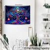 2D UV Reactive Tree of Life Tapestry Blacklight Glowing Psychedelic Wall Decor