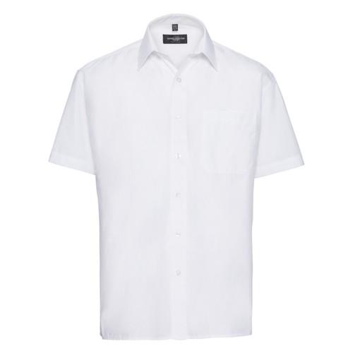 Russell Collection Mens Classic Poplin Short-Sleeved Shirt