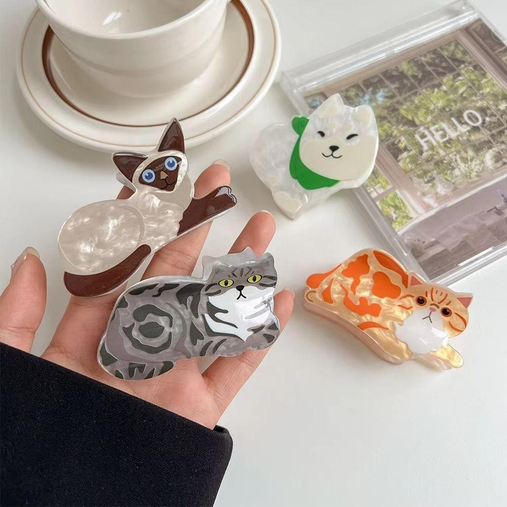 Cute Sweet Cat Hairpin Personalized Cartoon Animal Claw Clip Fairy Hairpins Daily Wear