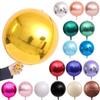 2/5pcs 4D Round Balloons 10 18 22 32 Inch Metallic Gold Silver Helium Foil Balloons for Birthday Baby Shower Wedding Party Decor 5