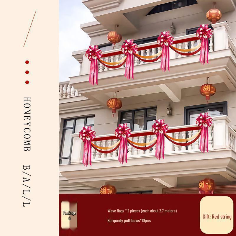 Outdoor Balcony Wedding Flower Decoration for Railings