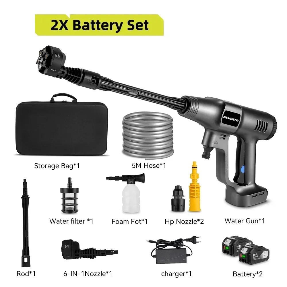 200Bar Cordless Car Cleaning Machine 3 Gear Adjustable Garden Irrigation Power Tool Brushless Electric High Pressure Washer