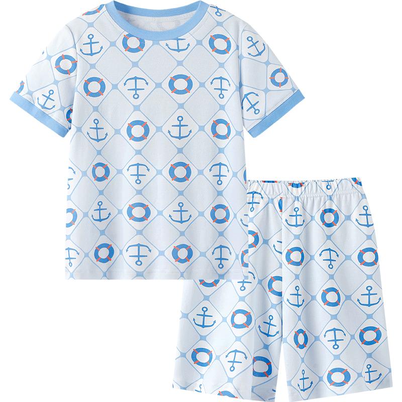 YEEHOO Boys Lyocell Summer Short-Sleeve Pajama Set 120
