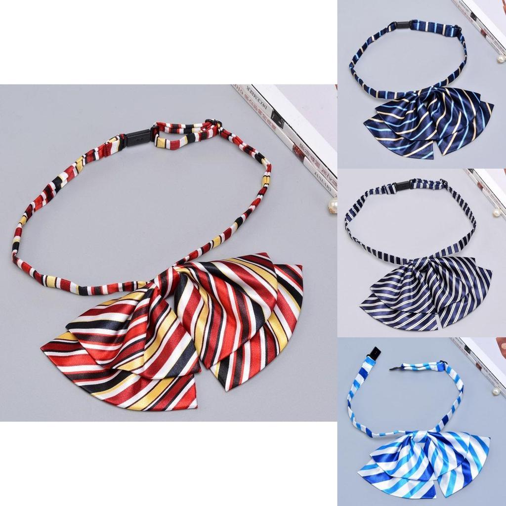 Gravata borboleta profissional feminina de camada dupla com fecho de botão para uniformes de escritório