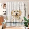 Curly-Haired Dog Shower Curtain - Watercolor Design, Washable Polyester, 12 Hooks, 70.8X70.8 Inches, Easy Installation