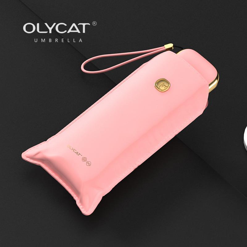 

OLYCAT Compact 5-Fold Umbrella, Black Glue UV Protection, Manual Dual-Use, 6-Rib Design 91 cm розовый