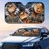The Cat Broke the Window Sun Visor Foldable Universal Car Windshield Sun Shade UV Protection Heat Insulation Foldable Cover