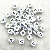 20pcs 10mm Cube Acrylic Letter Beads Single Alphabet A-Z White Square Bracelet Jewelry Making Beads