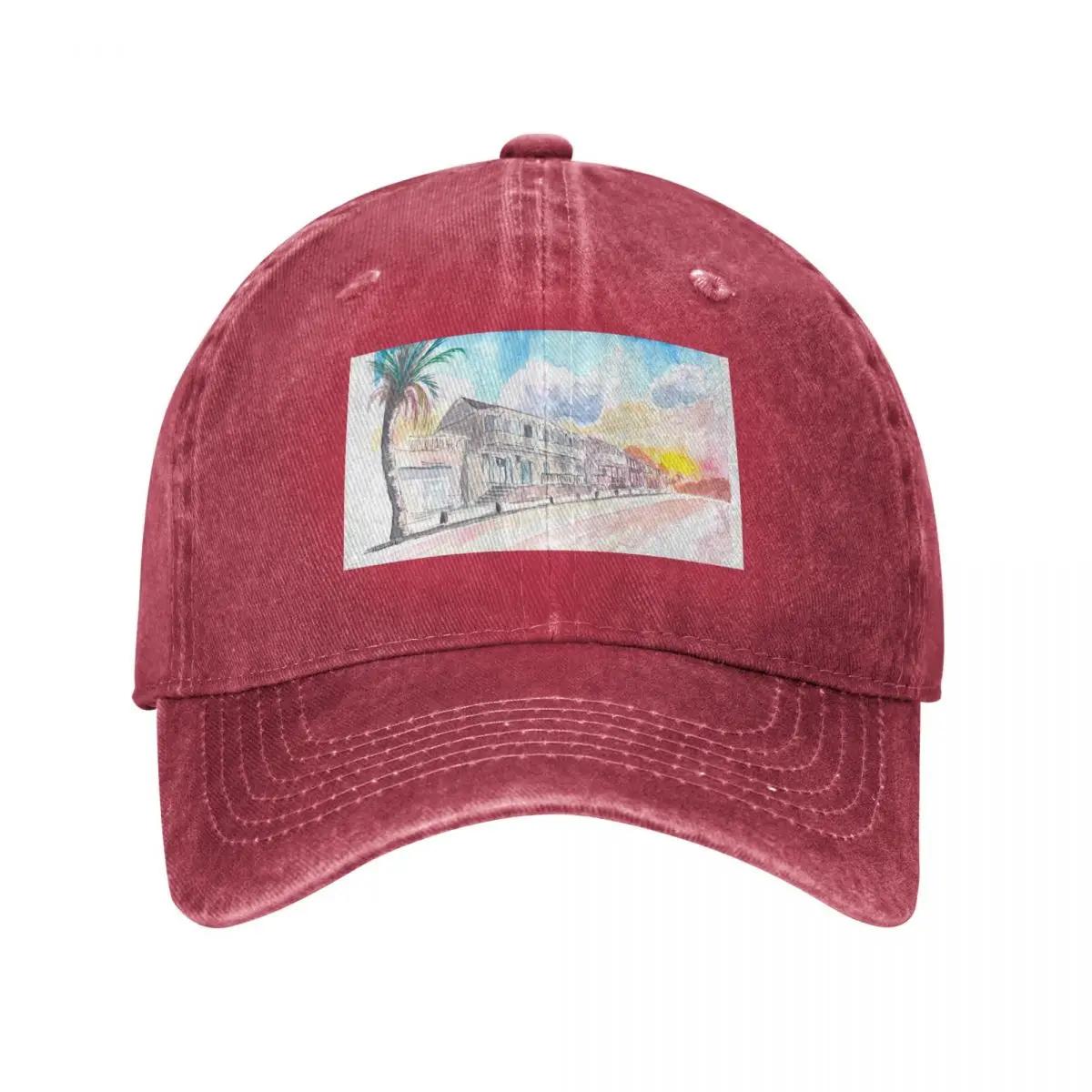 French Caribbean Vibes in Marigot Saint Martin Baseball Cap Unisex hat funny hat Christmas Hat Unisexs Tennis Womens
