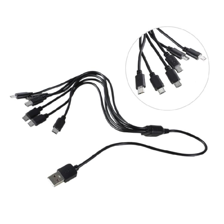 6 in 1 USB 2.0 Type A to 6 USB 5Pin Male Adapter Cord USB to USB 5Pin Charging Cable Efficient 50CM