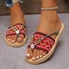 [Fashionable | Elegant] Fashionable Elegant Women's Chinese Ethnic Flat Sandals | Women Shoes