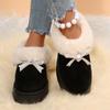 Crystal Bowknot Faux Fur Snow Boots Women Winter Warm Thicken Plush Platform Ankle Boots Woman Non Slip Thick Sole Cotton Shoes