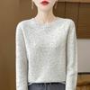 Women's 100% Pure Wool Polka Dot Sweater, Round Neck, Double Strand, Seven Stitches, Spring/Autumn.