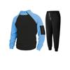 Stand Collar Loose Color-blocked Double-sleeved Outdoor Warm Sweatshirt Long-sleeved Men's Autumn and Winter Sports Suit