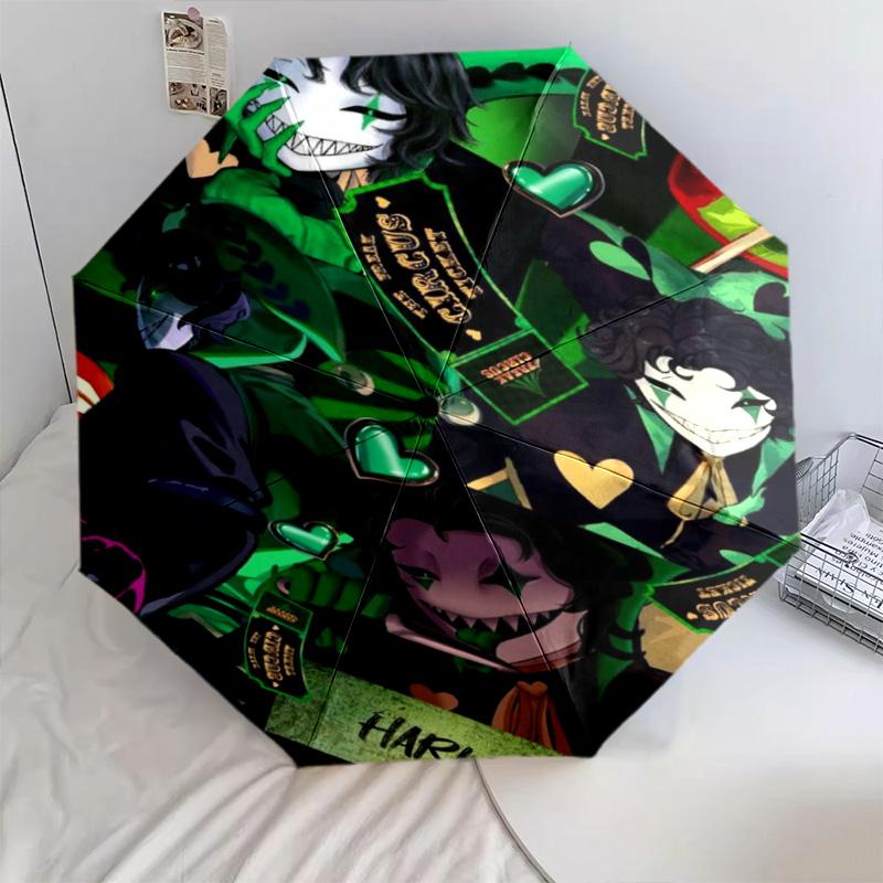 Green Jester Collage Automatic Umbrella - Suitable Travel Outdoor Portable Umbrella Birthday Gift Daily Essentials