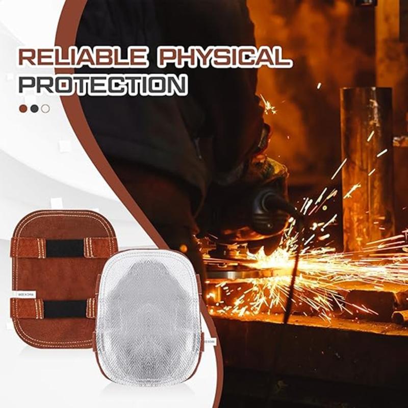Insulated Welding Hands Shield Aluminum Coated Back and Leather Palms for Heat Reflection Protections During Welding