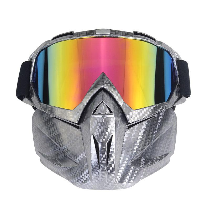 

Directly supplied motorcycle off-road goggles with detachable face shield, outdoor eyeglasses, helmet goggles, and protective eyewear Snake pattern discolorati