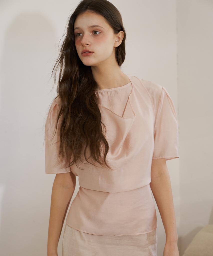 Peullobeu Draping Sheer Set Up Blouse (Pk)