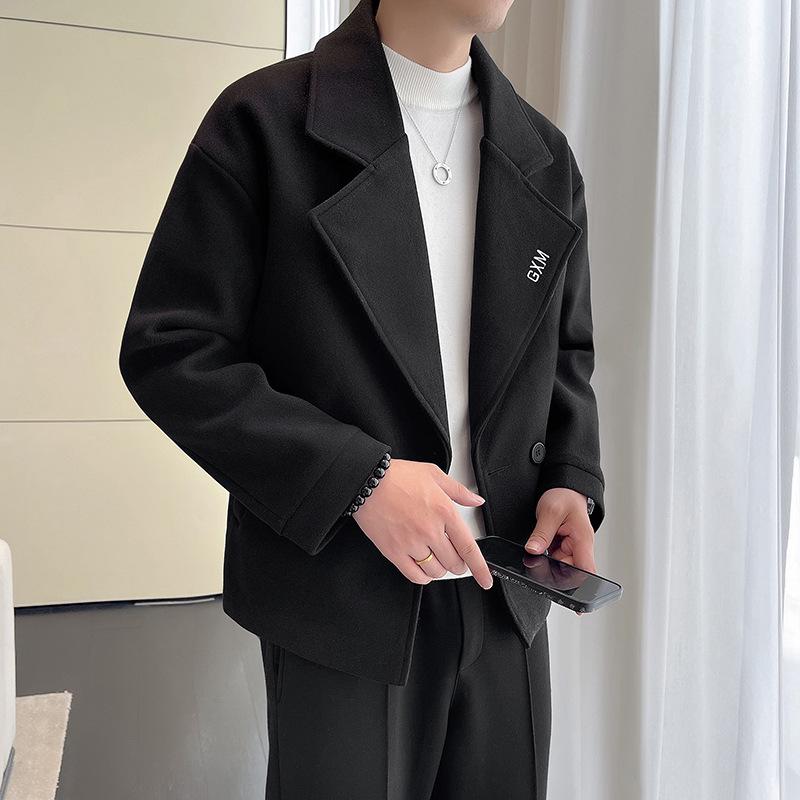 Wolljacke Herren Frühling und Herbst Neue Herren Reversjacke Slim Young Casual Wolljacke Herren