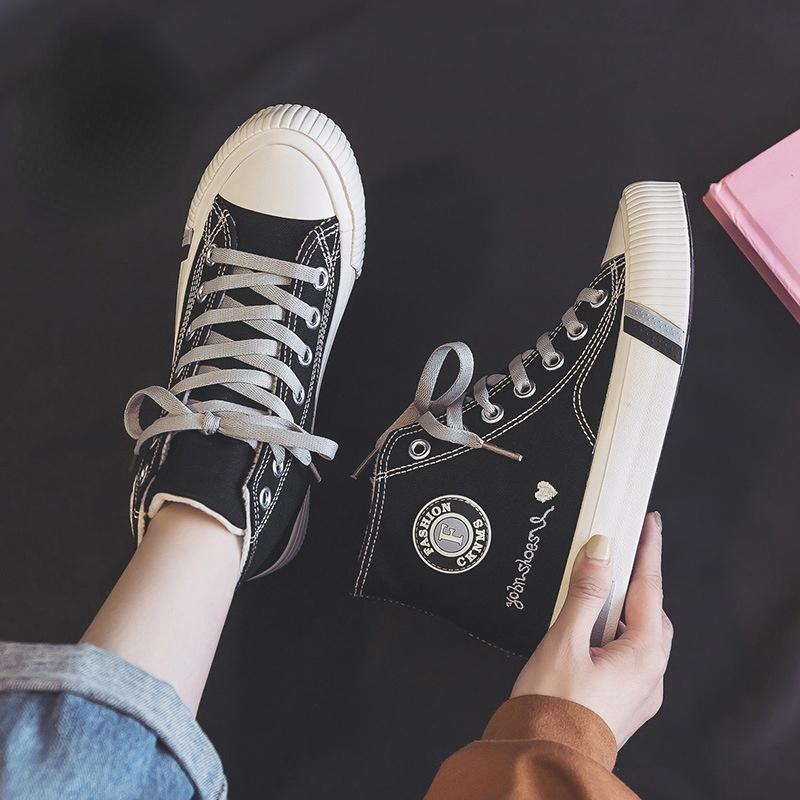 2021 Winter New Plus Velvet Canvas Shoes Women's Casual Walking Shoes Warm Shoes