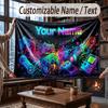 Game Controller Theme Throw Blanket Custom Name Text Personalized Blanket Soft Cozy Blanket for Home Sofa Bed