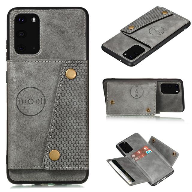 Flip Leather Card Pocket Holders Case For Samsung Galaxy Note 10 20 S8 S9 S10 S20 S21 S22 S23 Plus Ultra Magnetic Back Cover
