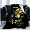 Rider Speeding Through Neon Light Blanket Suitable for Sofas, Beds, Offices, And Camping - Perfect Gift for Halloween Christmas