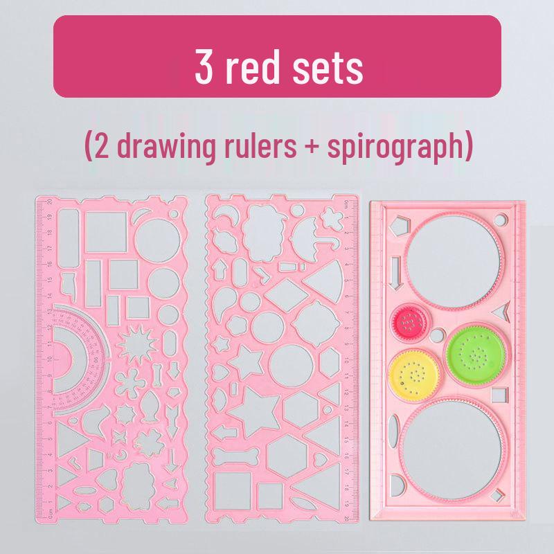 Multifunctional Kaleidoscope Drawing and Measuring Ruler Set for Students