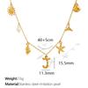 New Arrival Gold Boho Ocean Conch Starfish Shell Charm Necklace Stainless Steel A-Z Alphabet Initial Letter Beach Necklace Women