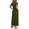 Short Sleeve Crew Neck Casual Maxi Dress for Women Elegant A Line Summer Dresses for Women UK Womens Summer Dresses
