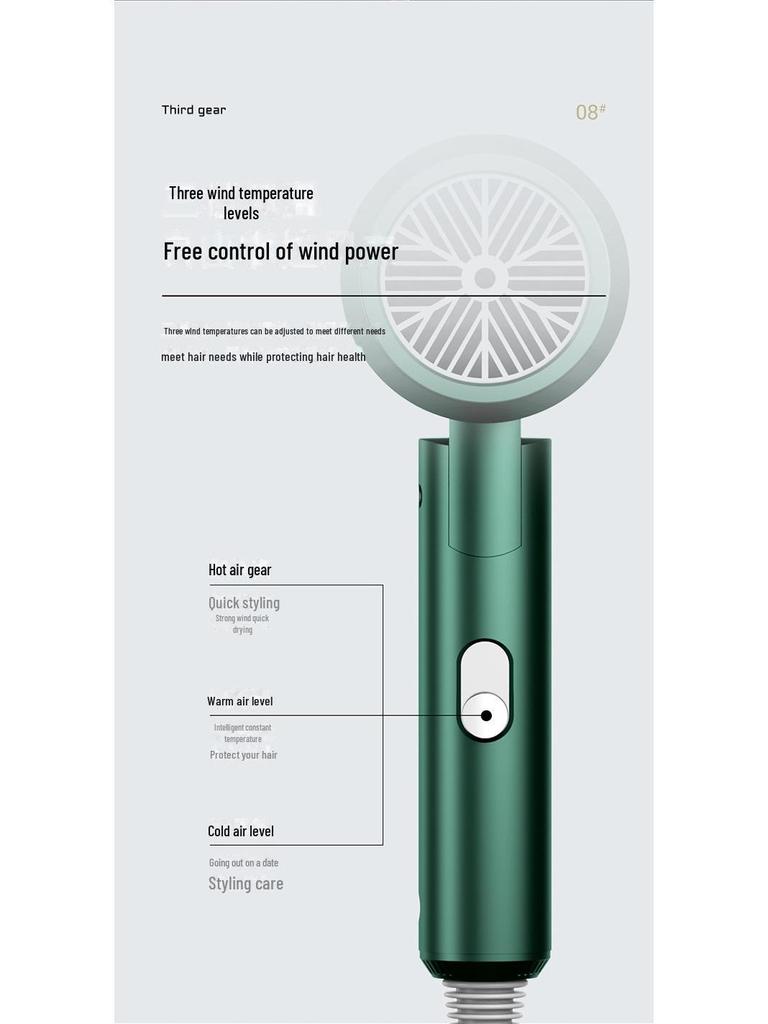 High-Power Negative Ion Folding Hair Dryer - Perfect for Home, Dormitory & Gifts