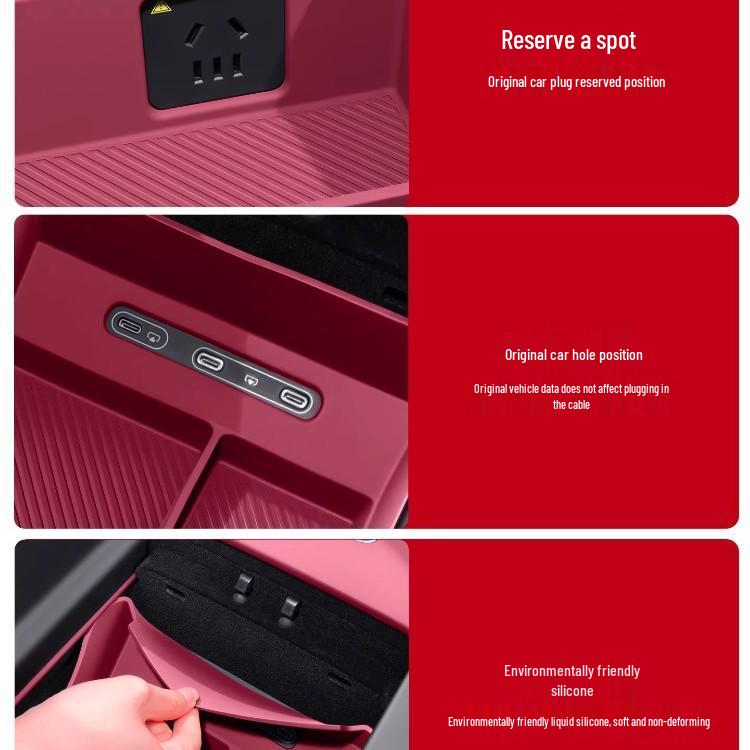 Compatible with 26 Nio ES8 Models: Center Console Armrest Storage Box for Car Interior Accessories.