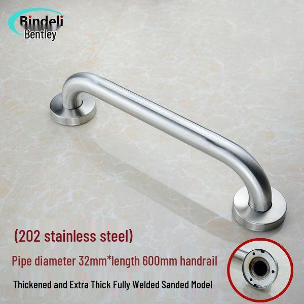 Stainless Steel 304 Non-Slip Bathroom Safety Handrail for Bathtub, Toilet, and Staircase