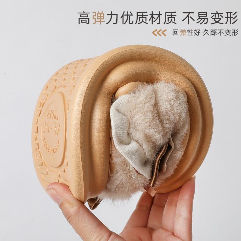 Bow Cotton Slippers Women's Autumn and Winter New Indoor Home Velvet Warm Thick Bottom Non-slip Cotton Drag Women