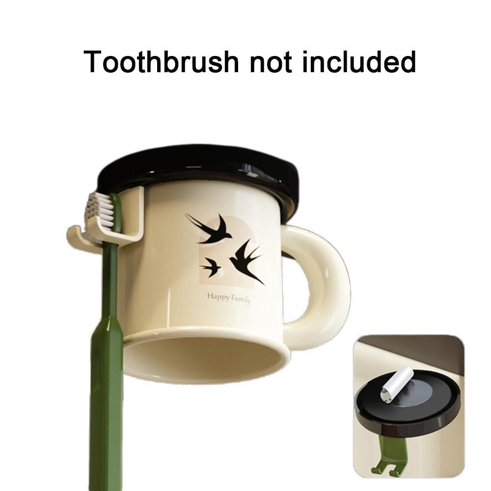

Plastic Magnetic Mouthwash Cup Set Wall-Mounted Brushing Cup Inverted Toothbrush Cup Rack Bathroom бежевый