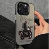 Case For iPhone 14 Motorcycle Pattern Laser Phone Case For iPhone 15 13 12 11 Pro Max X XR XS 7 8 Plus Plating Matte Back Cover