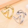 18K Gold Plated Geometric Stainless Steel Ring for Women