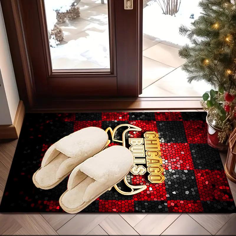 Red Bulls Basketball Area Rug Suitable for Indoor And Outdoor,Carpets for Kitchens, Homes, Offices, Living Rooms,Home Decor,Christmas Gift