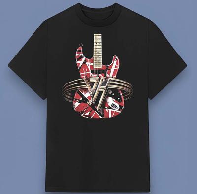 Maglietta Nera Chitarra Van Halen