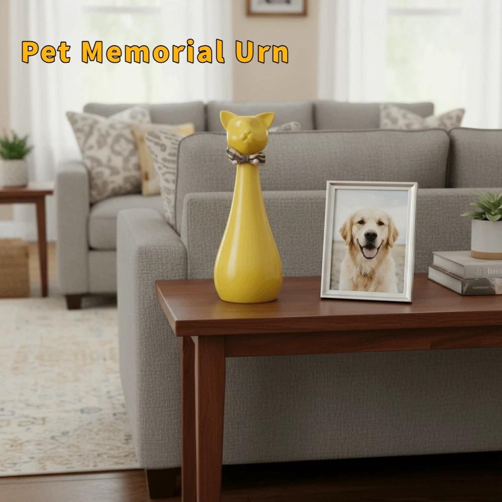 Cat Shaped Dog Ceramic Urn Moisture-proof Cat Funeral Urn Pet Cremation Urn  Pet Supplies