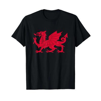 Dragon Of Wales Flag Cool Welsh Cymru Flags T Shirt Vintage Graphic Unisex Soft Streetwear Comfortable Casual Fashion