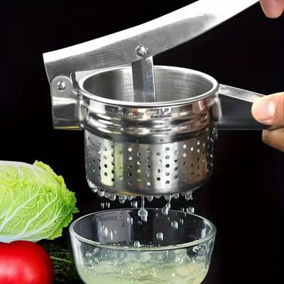 1PC Stainless Steel Manual Juicer Vegetable Squeezer Dumpling Filling Juicer Multifunctional Hand-pressing Potato Presses